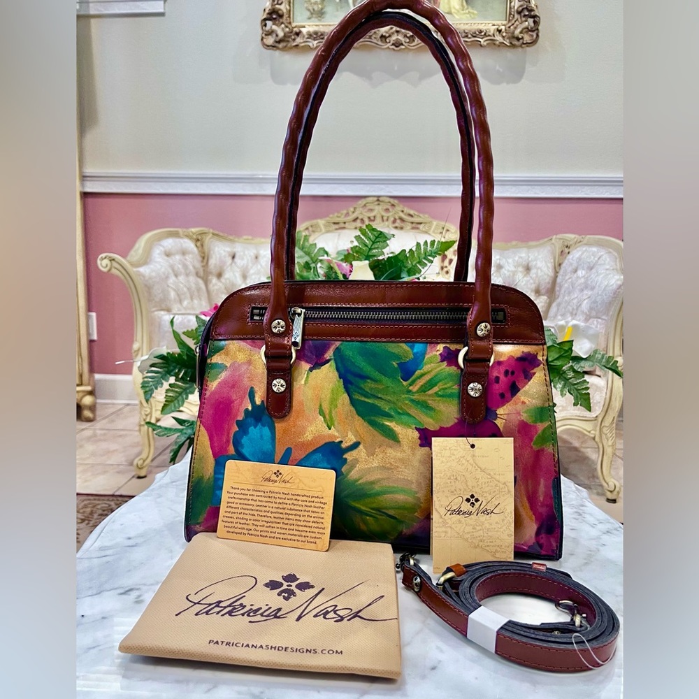 Patricia Nash Calvi watercolor butterfly Satchel.